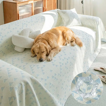 Triangle Star Cooling Ice Silk Breathable Comfort Sofa Blanket Couch Cover