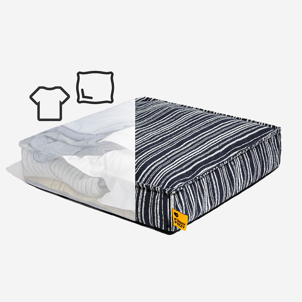 Sustainable Storage Pouf Ottoman & Dog Bed - Funnyfuzzy SnugNest