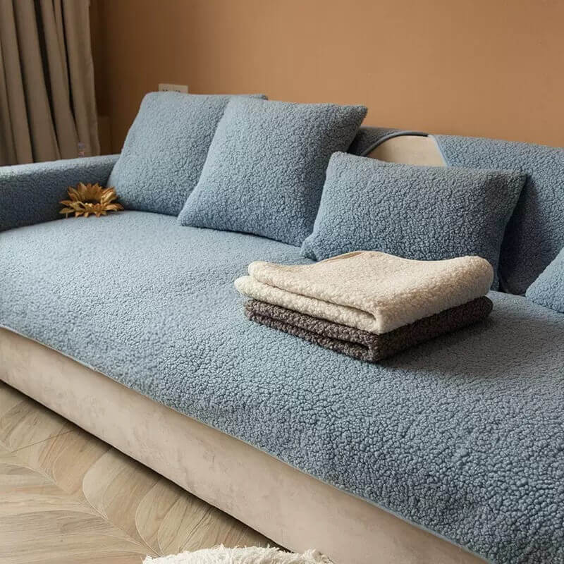 Soft Winter Solid Plush Sofa Cover,minimalist Non-slip Washable Couch  Cushion Cover,throw Pillowcase,couch Slipcover,pet Furniture Protector -   in 2023