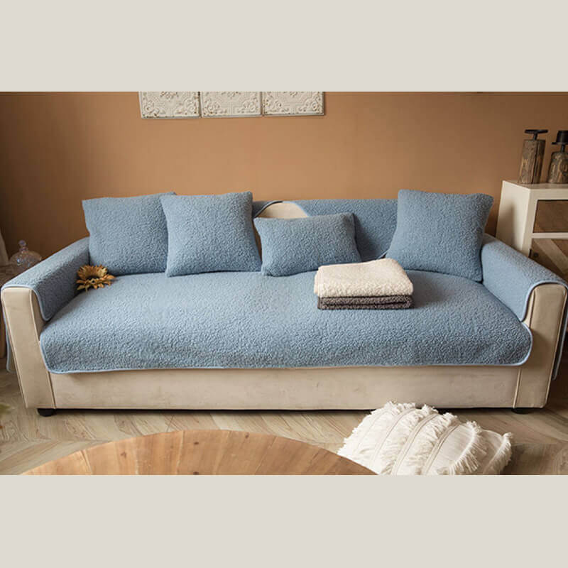 Ultrasoft Teddy Fleece Warm Non-Slip Couch Cover