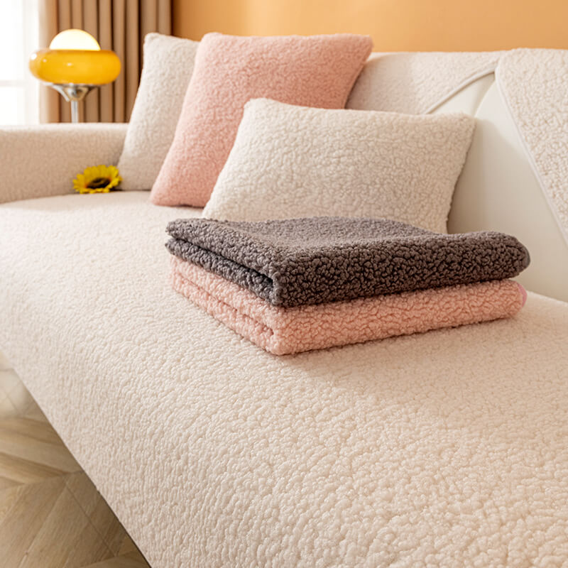 Ultraweicher, warmer, rutschfester Couchbezug aus Teddyfleece
