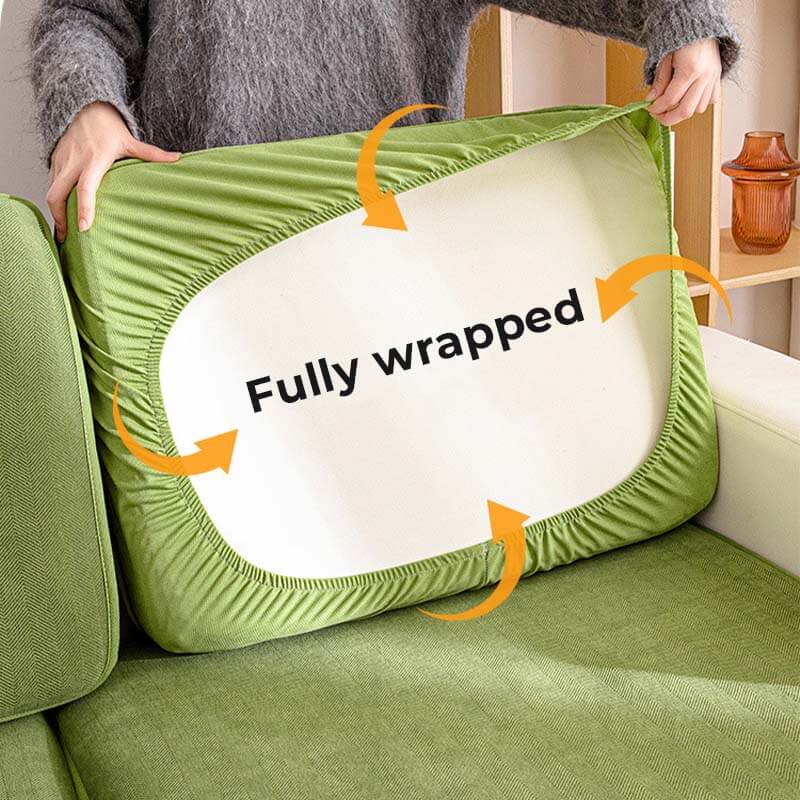 Universal-Stretch-Chenille-Möbelschutz-Couchbezug mit Fischgrätenmuster
