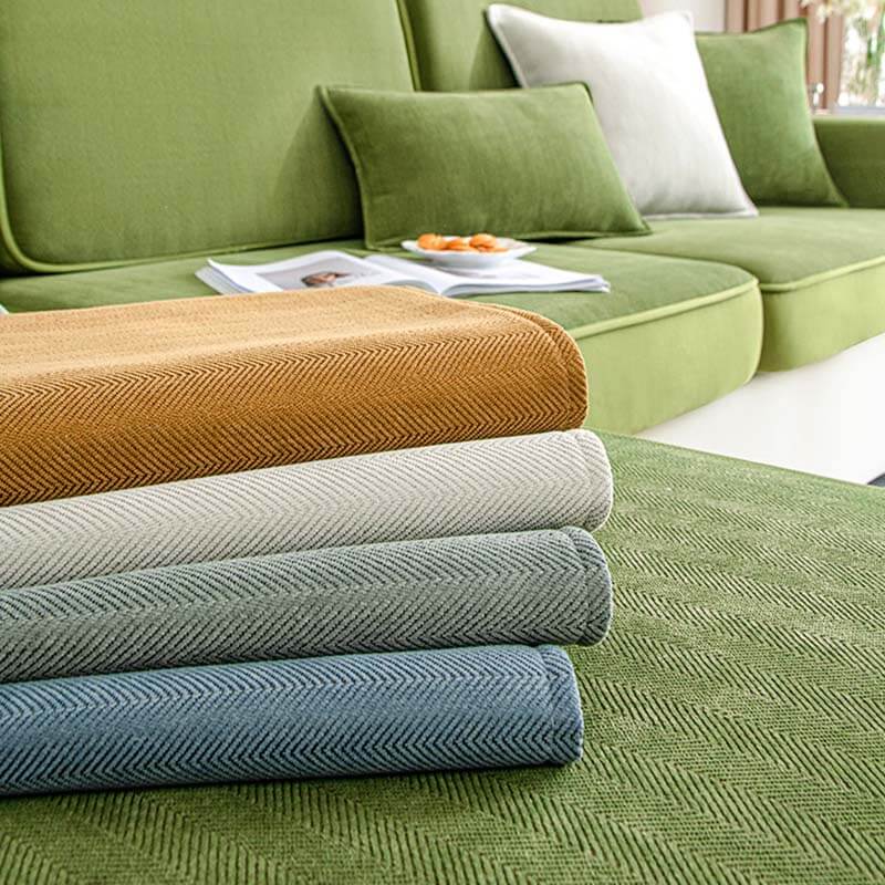 Universal Stretch Chenille Furniture Protection Herringbone Couch Cover