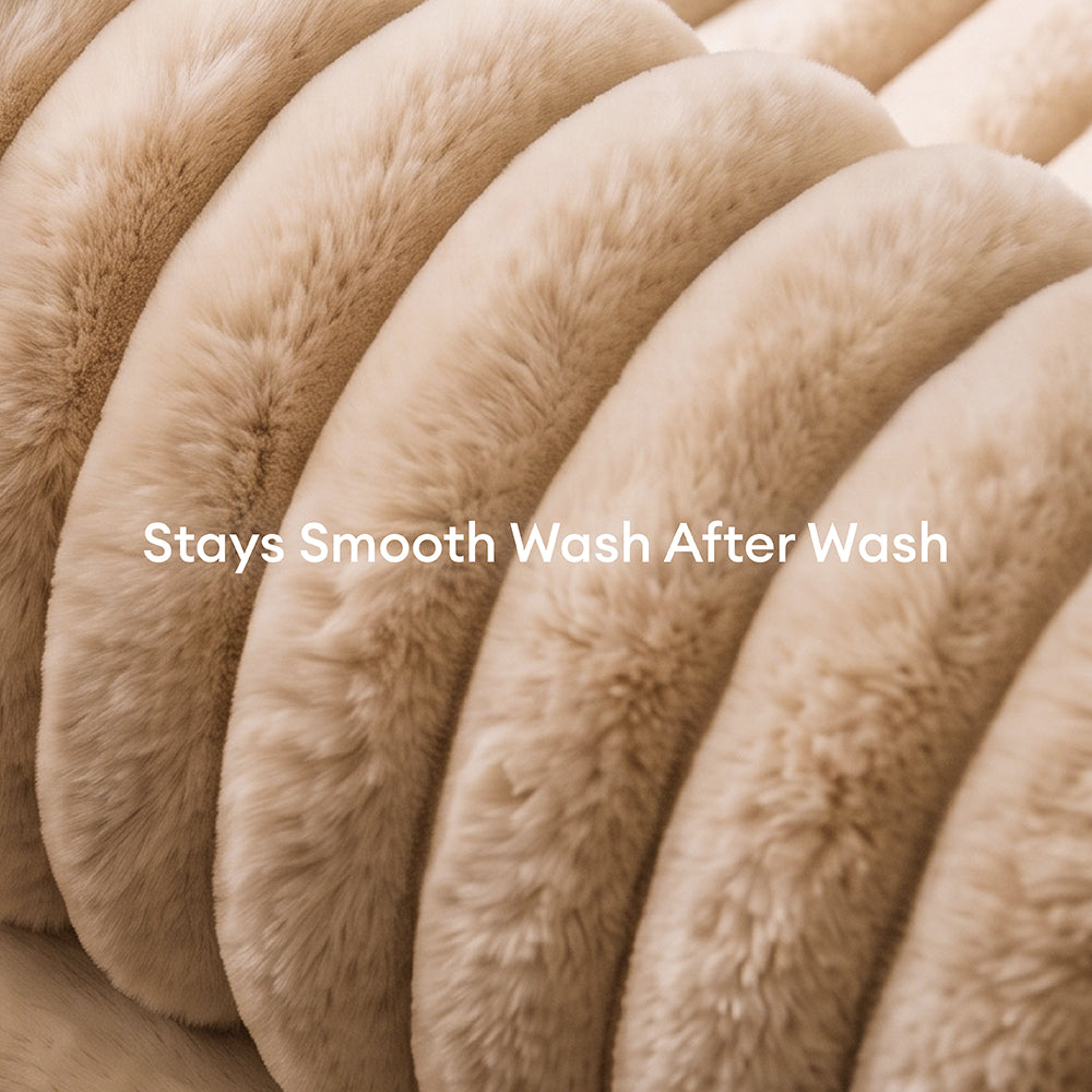 Plush Ribbed Bolster Fitted Sheet Mattress Cover - Cozy Nest