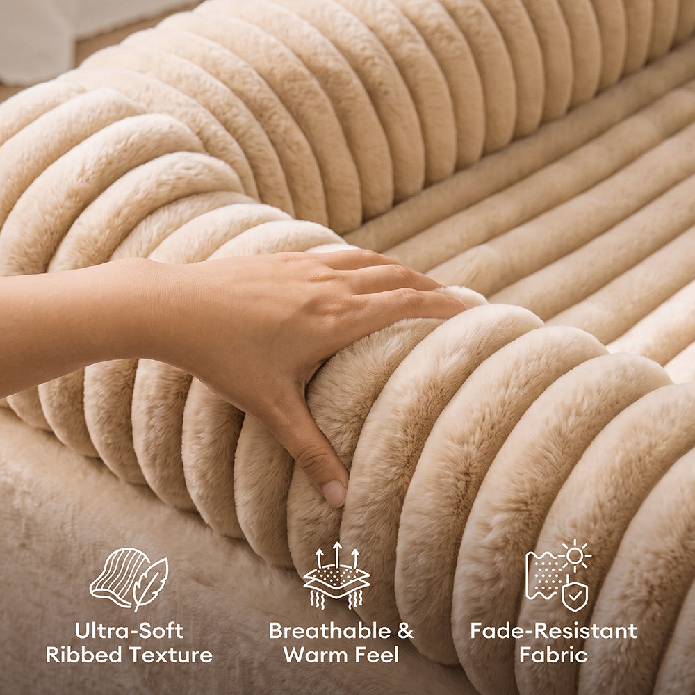 Plush Ribbed Bolster Fitted Sheet Mattress Cover - Cozy Nest