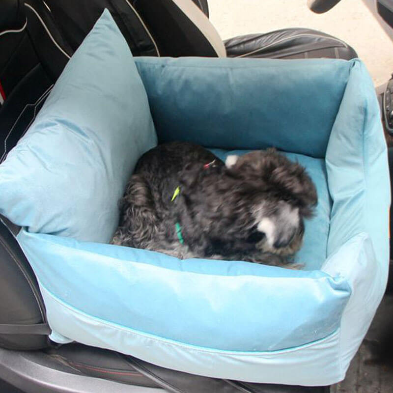 Velvet Fabric Removable & Washable Safety Dog Car Seat Bed