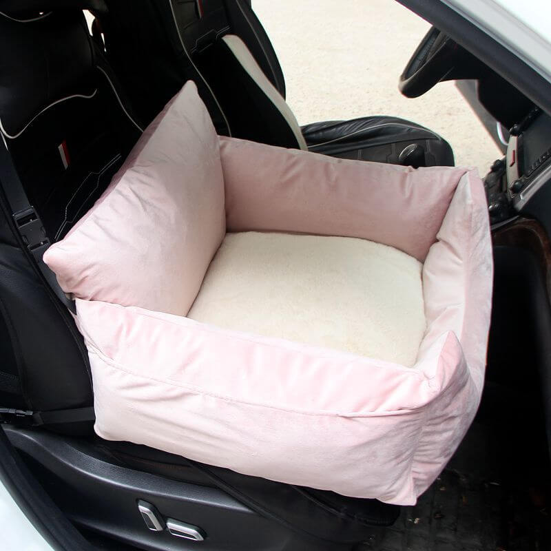 Cama de assento de carro grande para cachorro de segurança removível e lavável em tecido de veludo