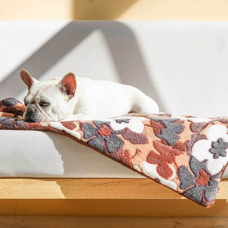 Vintage Floral Fleece Cozy Pet Bed Mat