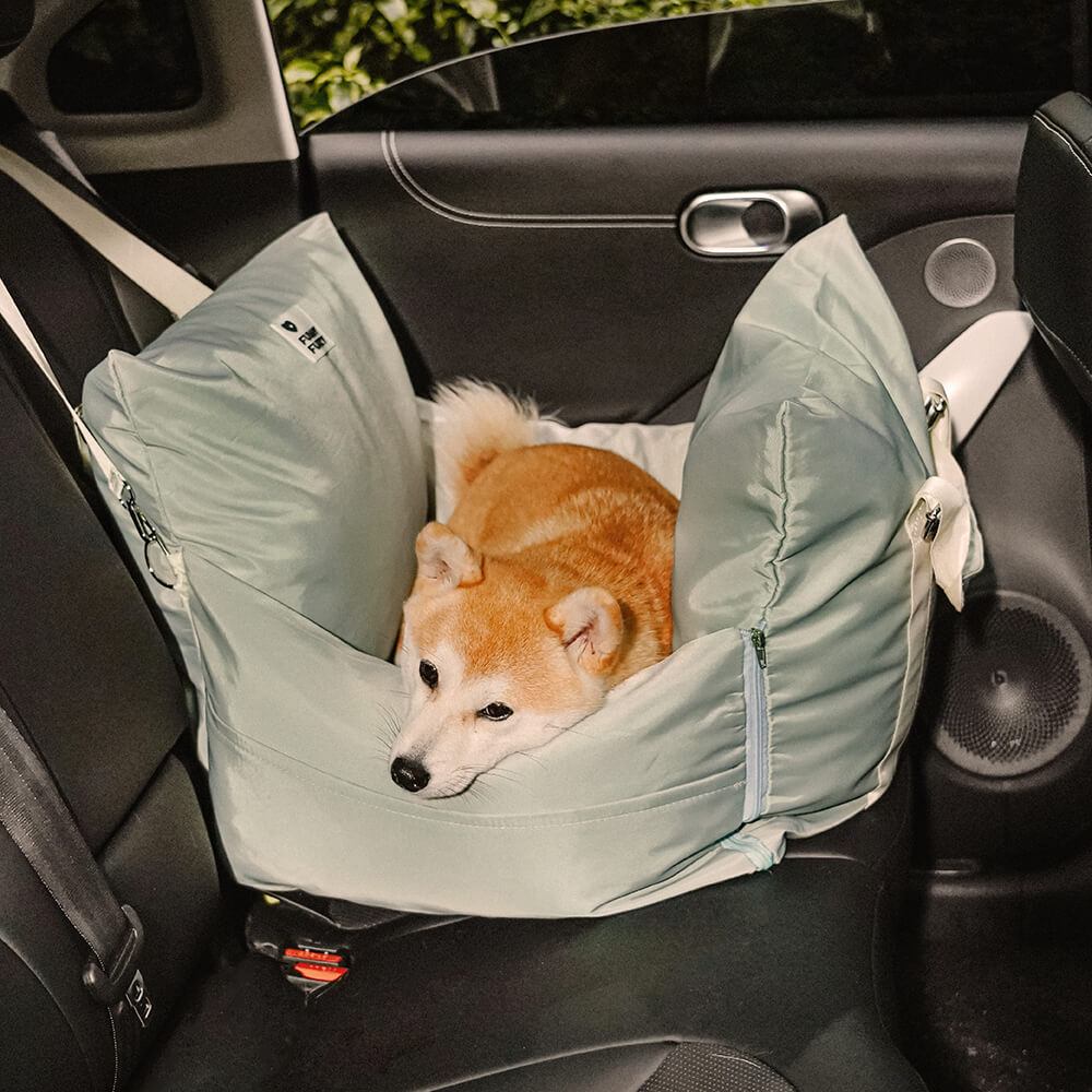 Full Leather Dog Pet Car Seat Bed - Fort
