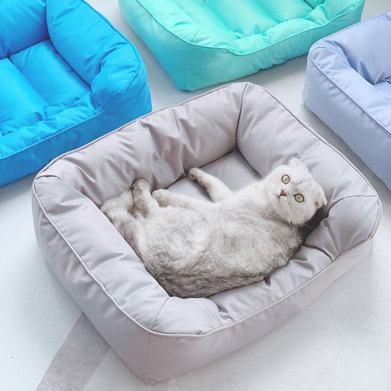 Waterproof Square Medium Cooling Dog Cat Bed Funnyfuzzy