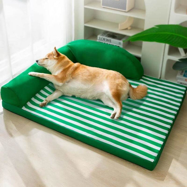 Cama tumbona a rayas impermeable cama para perros grande