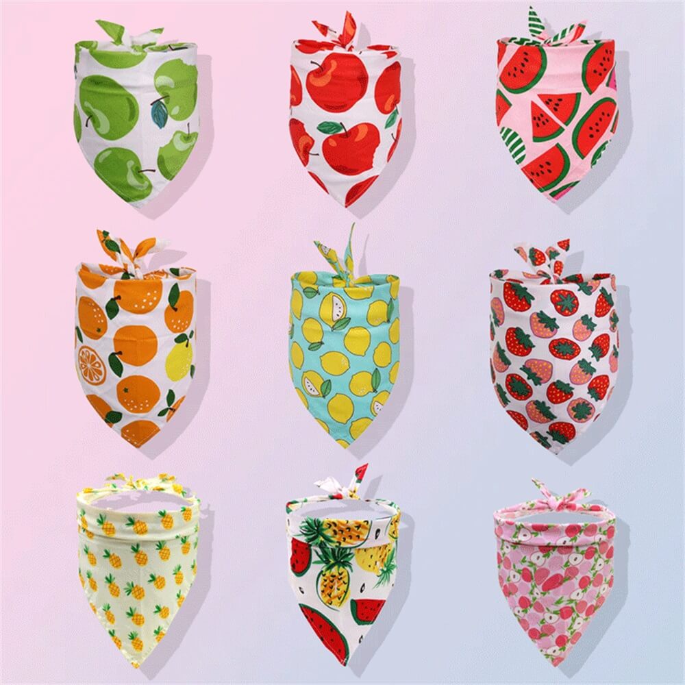 Pet cat and dog accessories fruit style multiple optional triangle bandana bib