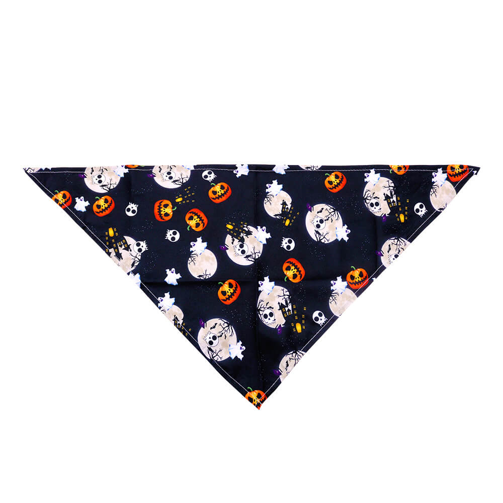 Halloween Pet Triangle Bandana | Skull, Ghost & Pumpkin Dog Cat Bandana