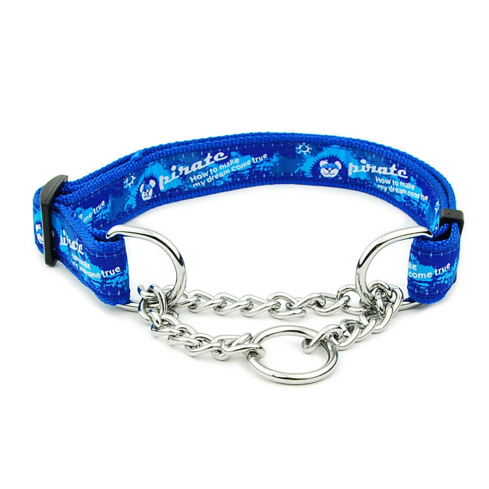 Multicolor Nylon Sliding Chain Dog Collar