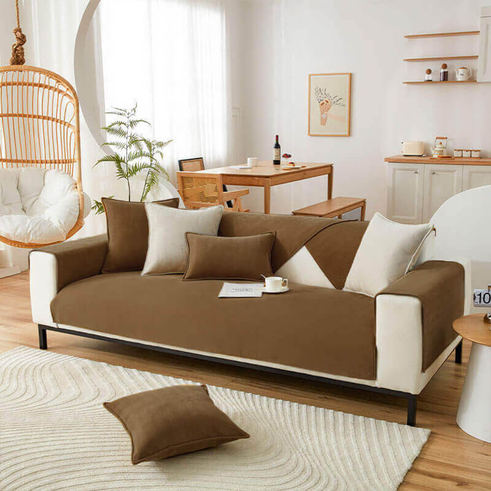 Herringbone Chenille Stoff Möbelschutz Couchbezug