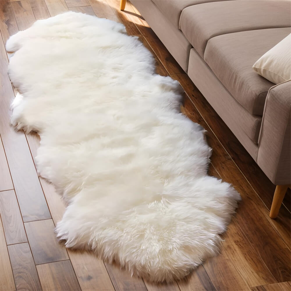 Long Plush Soft Irregular Cashmere Rug – Cozy Comfort for Your Home