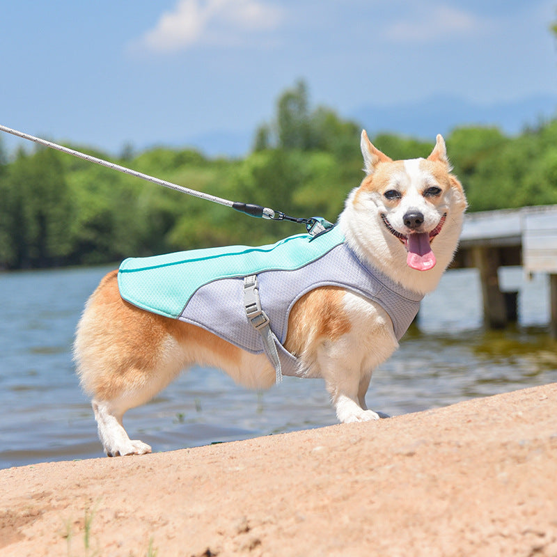 Breathable Vest For Sunstroke Prevention Water-soakable Dog Cooling Vest