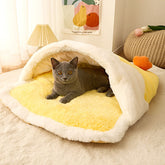 Adorable tapis de chat pour sac de couchage pour animaux de compagnie jaune canard