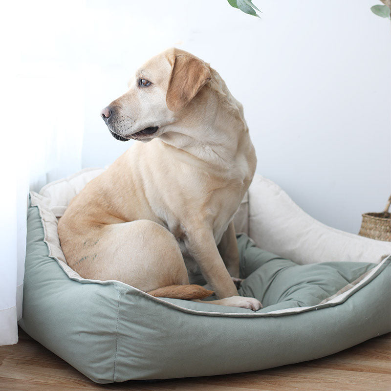 Semsket skinn Soft Large Dog Bed Deep Sleep Pet Bed
