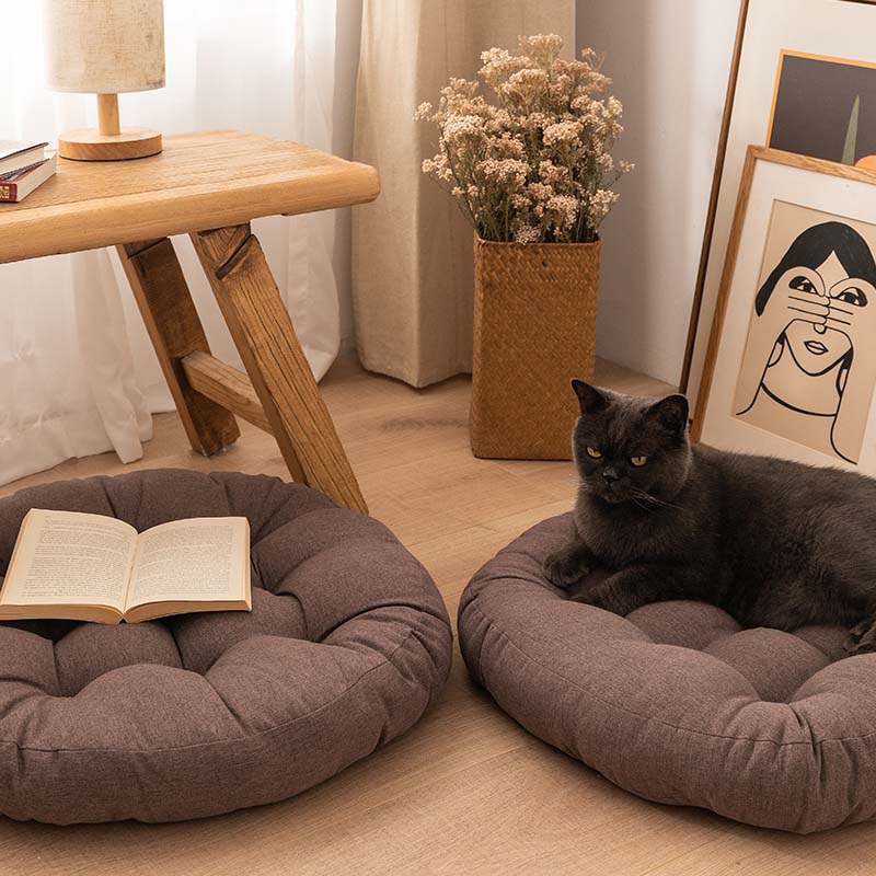 Coussin de siège de lit de chat en coton Tatami