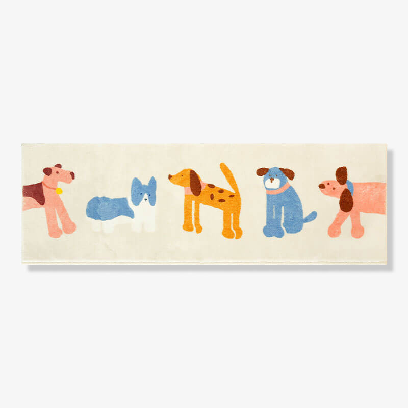 Adorável tapete de cabeceira com padrão de gato e cachorro para animais de estimação