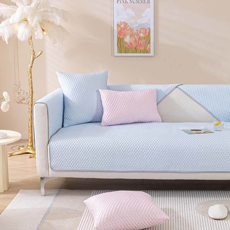 Summer Cool Fabric Sofa Cover Ice Silk Non-slip Couch Cushion Towel for  Living Room Sofas Seat Cushion Sofa Cover Cloth Towels