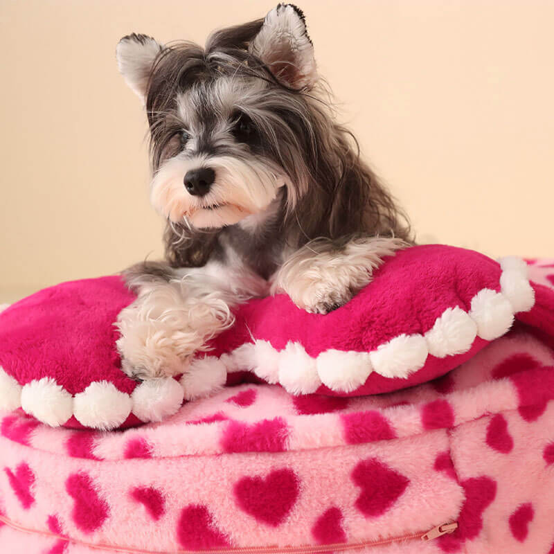 Barbie Pink Heart Plush Dog Pillow Bed