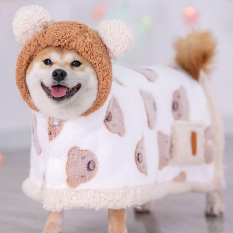 Bär Lamm Fleece Hund Umhang Warme Kleidung