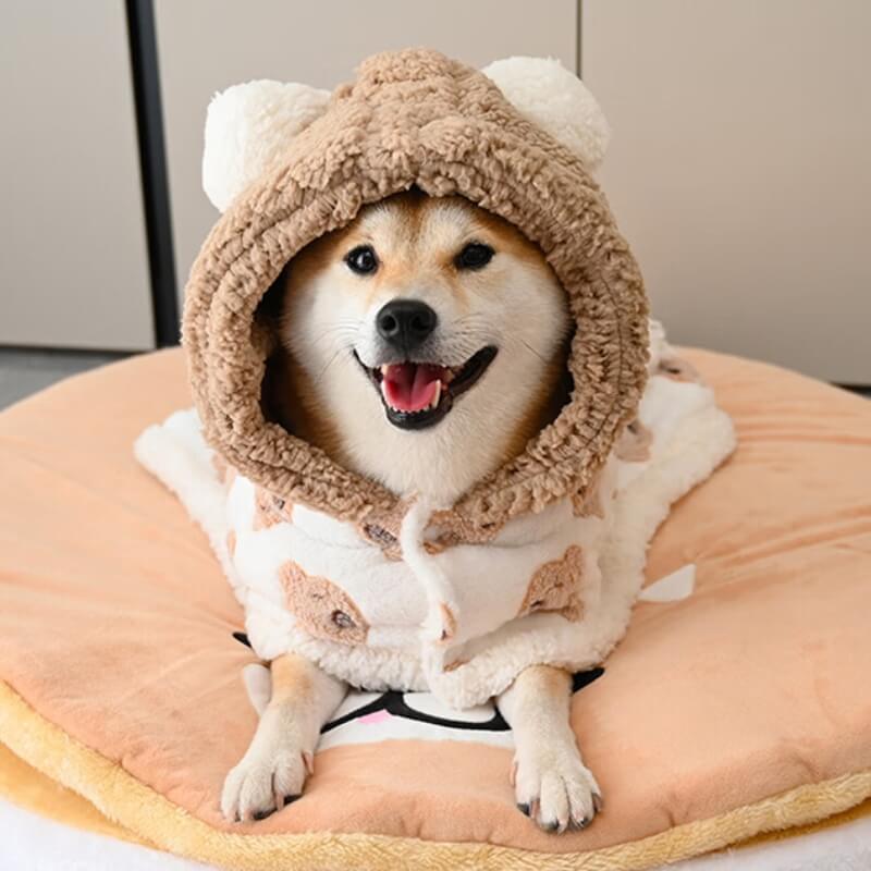 Pet Dog Cat Plush Blanket Small Cape Cute Bear Blanket Autumn and