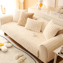 Biscuit Plush Soft Non-Slip Couch Cover