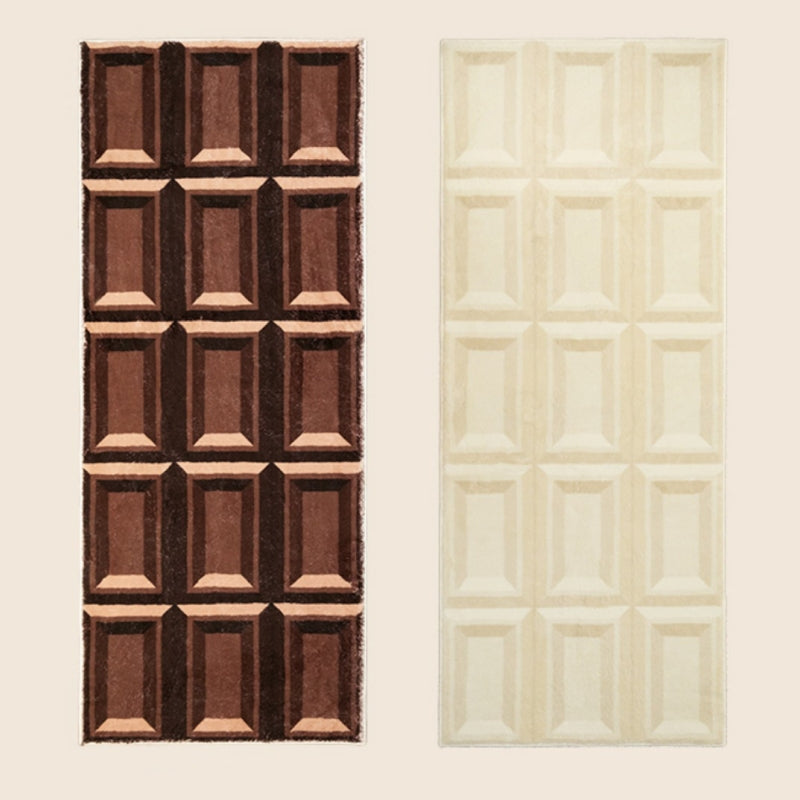 Tapis pour animaux de compagnie moelleux tridimensionnel créatif au chocolat