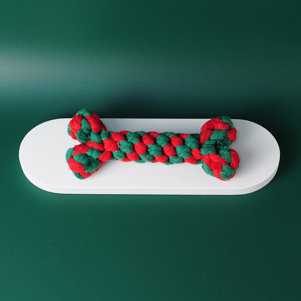 Weihnachten Baumwolle Seil Spielzeug Kauen Resistente Luxus Hund Geschenke Beißspielzeug Set