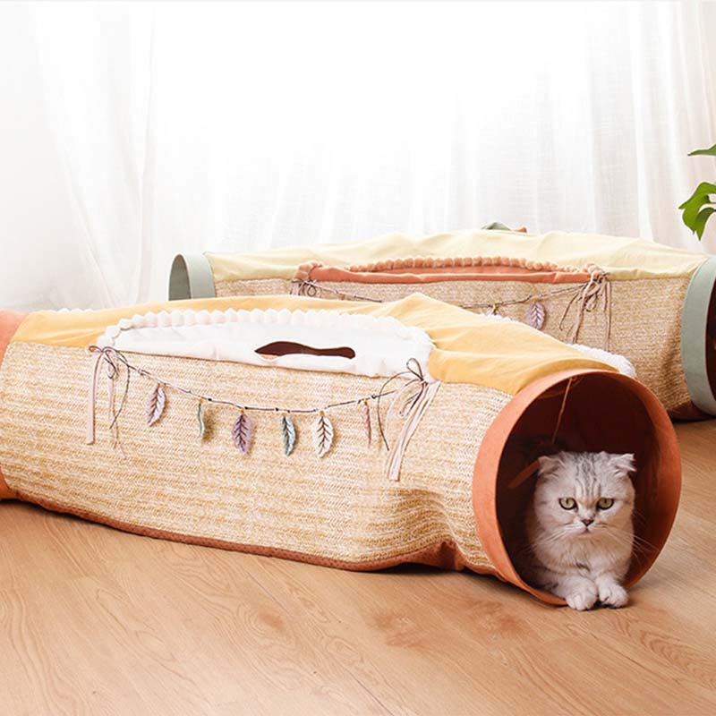 Zusammenklappbares Katzenspieltunnelbett