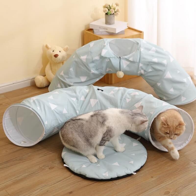 Cama de túnel dobrável para gato, fresca e respirável