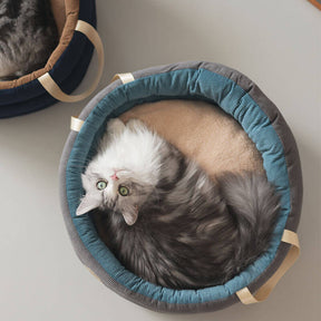 Corduroy Soft Pet Carrier Bag Cat Basket Bed
