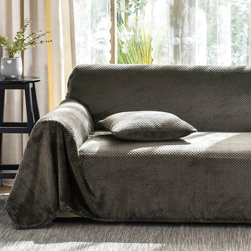 Capa de sofá aconchegante de veludo para casa com padrão de abacaxi