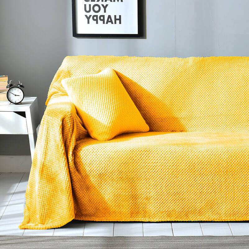 Capa de sofá aconchegante de veludo para casa com padrão de abacaxi