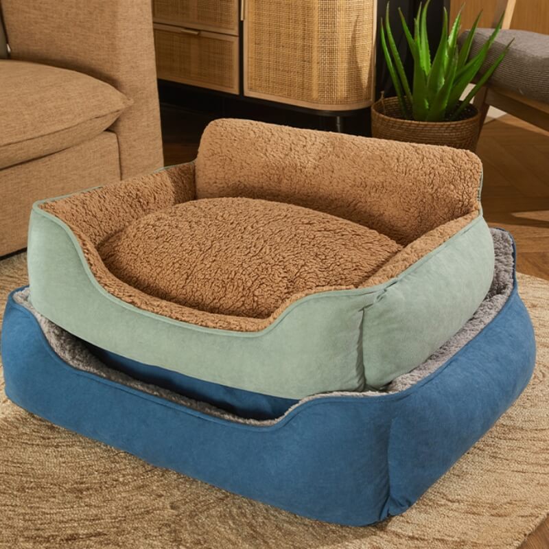 Cosy Plush Full Backrest Dog Sofa Bed