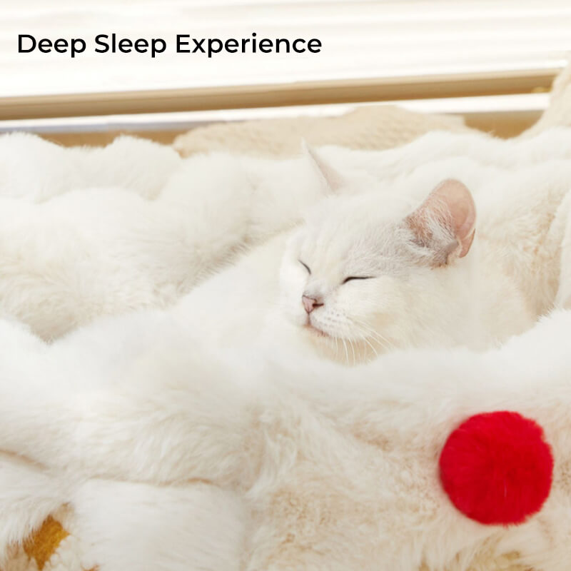 Cream Cake Pet Bed Plush Deep Sleeping Dog & Cat Bed