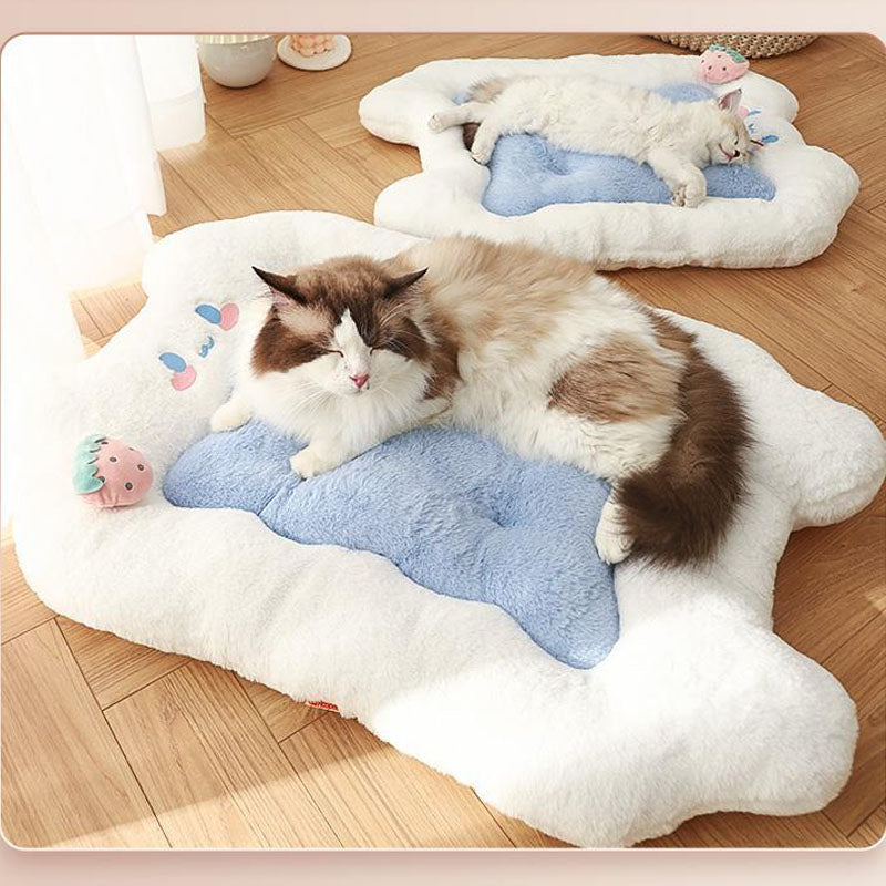 Flower Dog Bed Mat Long Plush Cat Blanket Fluffy Lounger Dog Cushion Warm  Pet Bed House For Dogs Cats Pet Supplies - AliExpress