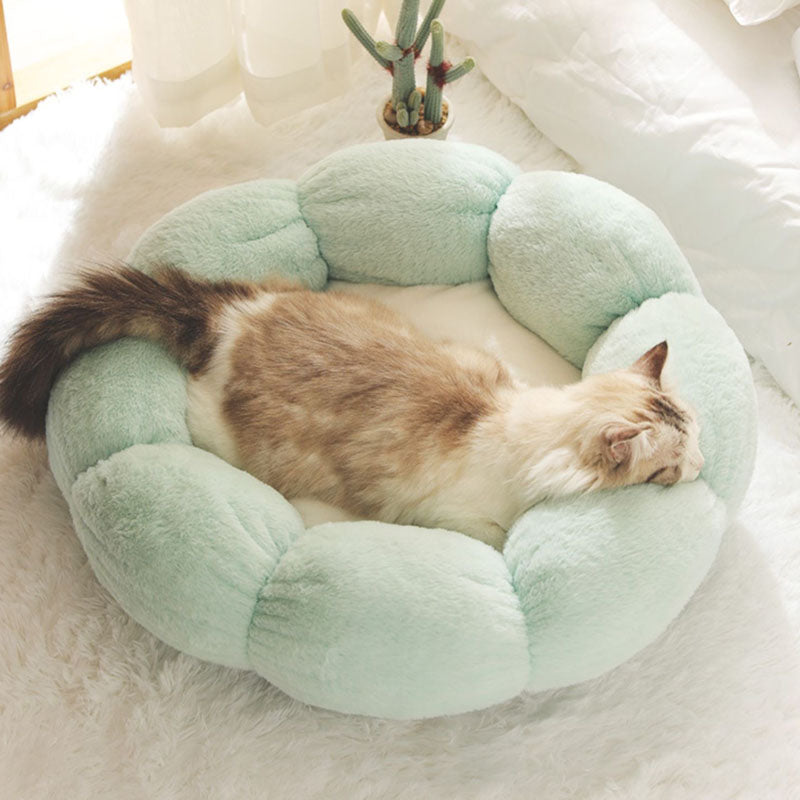 Cama de gato em forma de flor para dormir profundamente