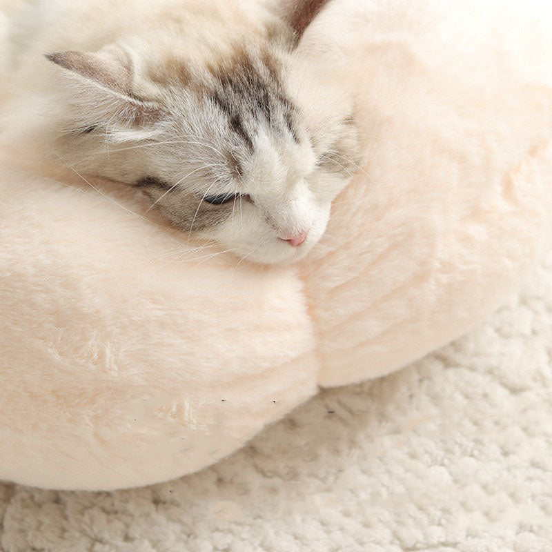 Lit pour chat en forme de fleur à sommeil profond