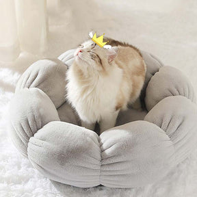 Lit pour chat en forme de fleur à sommeil profond