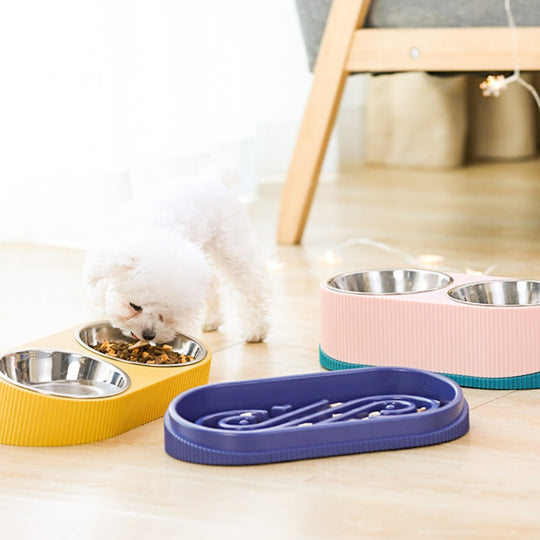 Double Wall Stainless Steel Pet Bowl Slow Food Dog Bowl