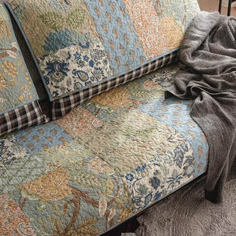 European Floral Cotton Couch Cover Sofa Protective Non-slip Cover
