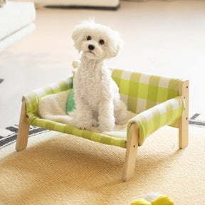 Fashion Checkered Wooden Pet Sofa Bed
