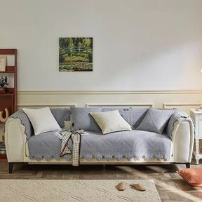 Fashion Leaf Trim Cotton Washable Couch Cover