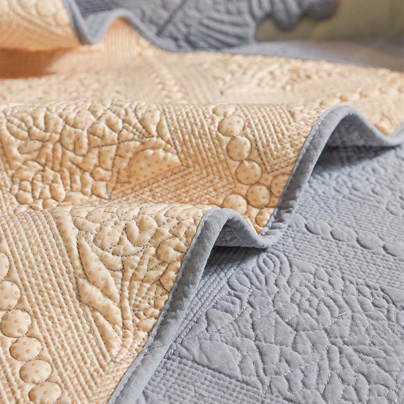 Housse de canapé lavable en coton à bordure de feuille de mode