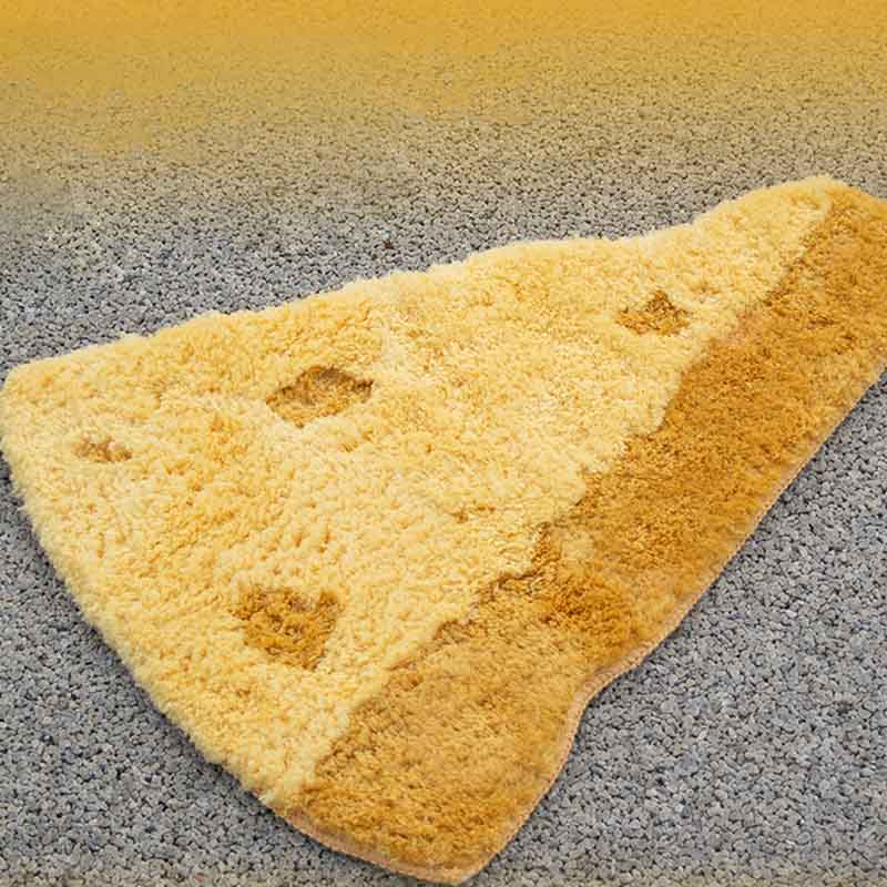 Tapis de lit moelleux pour chien et chat en forme de fromage