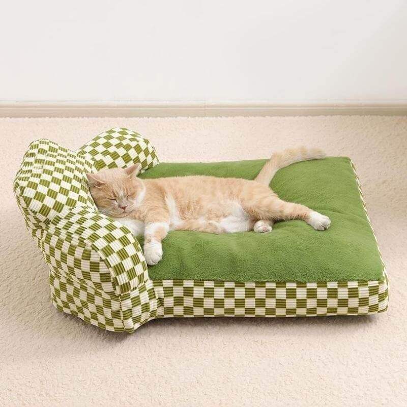 كامل مسند الظهر الأليفة أريكة Chequerboard أفخم والقط أريكة السرير